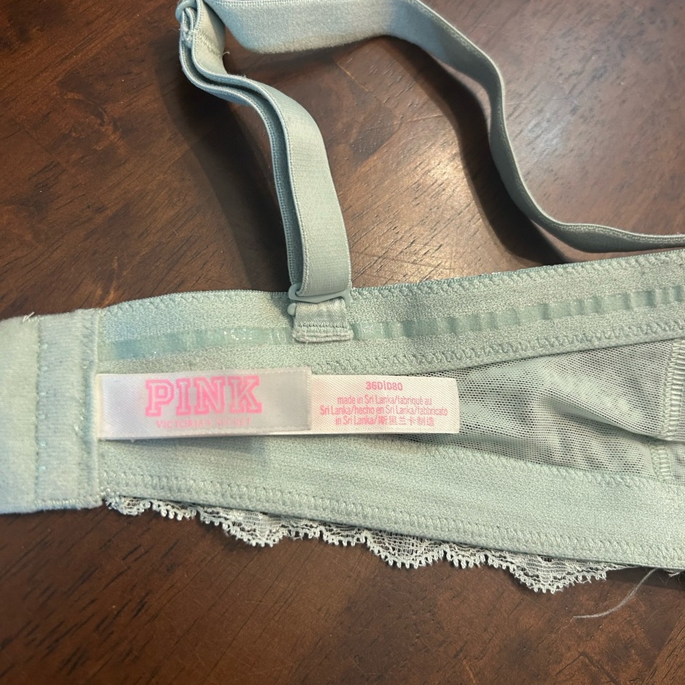 NWOT PINK Victoria's Secret Black and Blue Lace Bras Size 36D - Picture 3 of 6